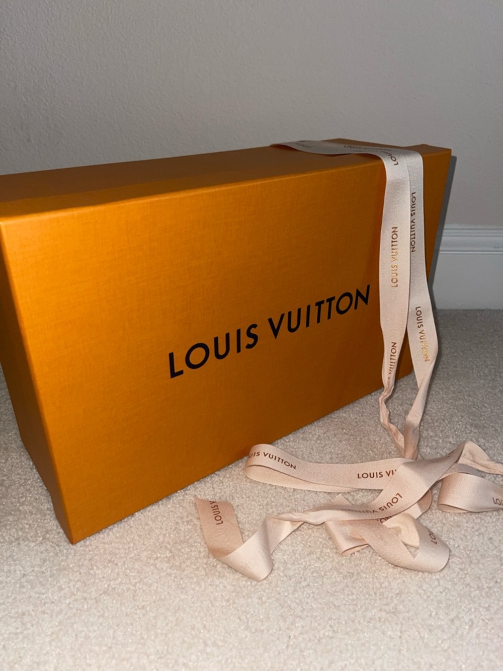 Louis Vuitton Orange Gift Box with Branded Ribbon